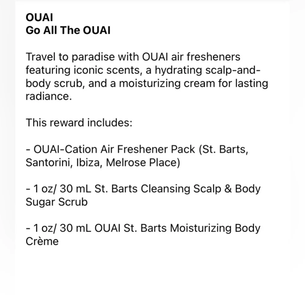 NIB OUAI Go At The OUAI Gift Set Sephora 6 Piece VIB.